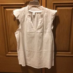 Women's XS white,  short sleeve blouse. Old Navy